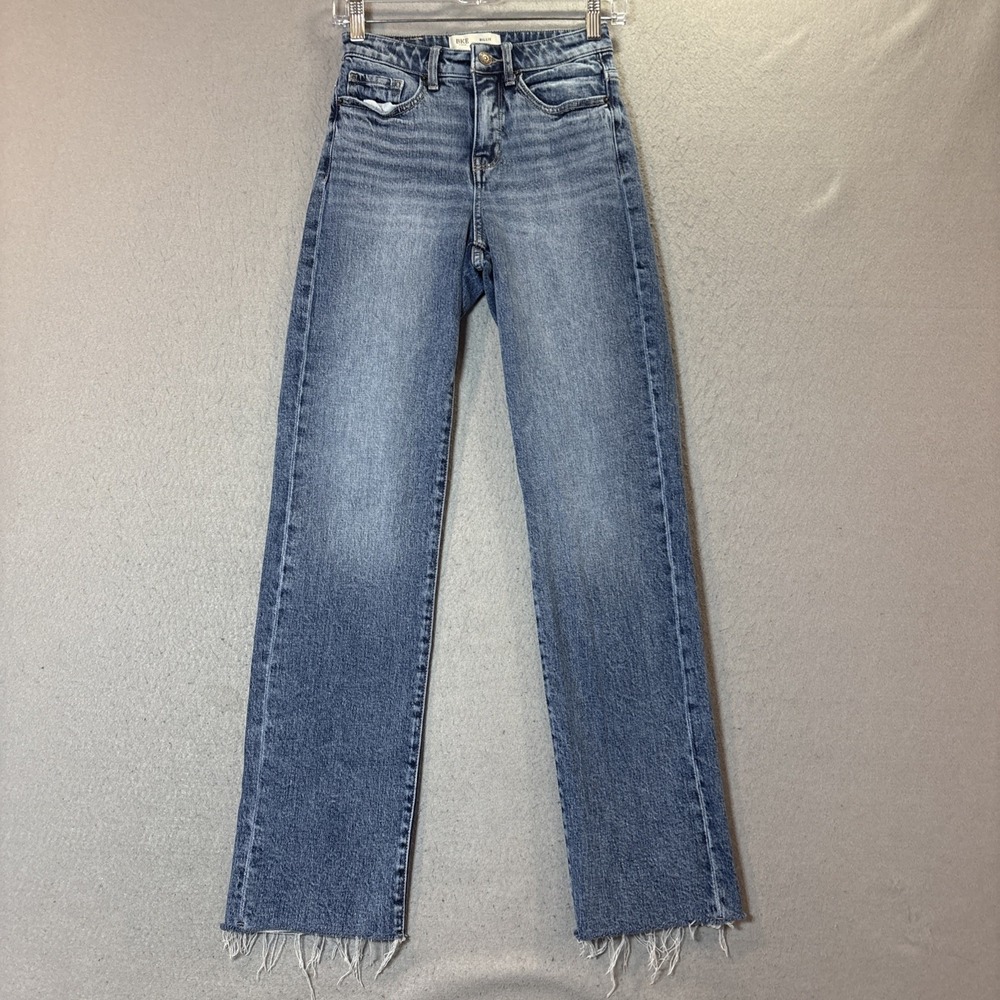 BKE Billie Women Slim Fit High Rise Cropped Straight Denim Jeans 24X28 Raw Hem - Picture 1 of 10